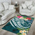 Fiji Polynesian Area Rug - Summer Plumeria (Turquoise) - Polynesian Pride