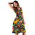 Hawaii Seamless Tropical Flower Plant And Leaf Pattern Midi Dress - Polynesian Pride