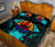 Tahiti Polynesian Quilt Bed Set Hibiscus Turquoise - Polynesian Pride