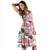 Hawaii Pink Monstera And Green Tropical Leaves White Midi Dress - Polynesian Pride