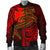 Polynesian Wallis and Futuna Men's Bomber Jacket - Red Shark Polynesian Tattoo - Polynesian Pride