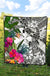 Wallis And Futuna Premium Quilt White - Turtle Plumeria Banana Leaf - Polynesian Pride