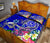 Tahiti Custom Personalised Quilt Bed Set - Turtle Plumeria (Blue) - Polynesian Pride