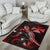 Wallis and Futuna Polynesian Area Rugs - Turtle With Blooming Hibiscus Red - Polynesian Pride