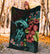 Polynesian Premium Blanket Turtle And Shark - Hibiscus Turquoise - Polynesian Pride