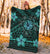 Hawaii Mix Polynesian Turtle Plumeria Premium Blanket - AH - Nick Style - Turuqoise - Polynesian Pride