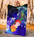 Marshall Islands Custom Personalised Premium Blanket - Humpback Whale with Tropical Flowers (Blue) - Polynesian Pride