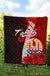 Tahiti Polynesian Premium Quilt - Coat Of Arm With Hibiscus - Polynesian Pride