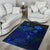 Wallis And Futuna Area Rugs Turtle Hibiscus Blue - Polynesian Pride