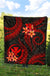 Polynesian Hawaii Premium Quilt - Red Plumeria - Polynesian Pride