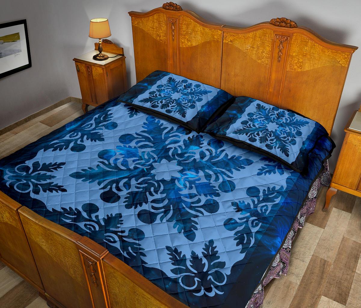 Hawaiian Quilt Double Breadfruit Quilt Bed Set - Polynesian Pride