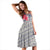 Polynesian Midi Dress - Grey Red Frangipani - Polynesian Pride