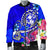 Tonga Men's Bomber Jacket - Turtle Plumeria (Blue) - Polynesian Pride