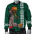 Hawaii Warrior Helmet Football Green Kakau Men's Bomber Jacket - Polynesian Pride