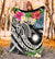 Marshall Islands Polynesian Premium Blanket - Summer Plumeria (Black) - Polynesian Pride