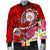 Hawaii Polynesian Men's Bomber Jacket - Hawaii Seal With Turtle Plumeria (Red) - Polynesian Pride