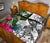 Yap Quilt Bed Set White - Turtle Plumeria Banana Leaf - Polynesian Pride