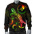 Yap Polynesian Men's Bomber Jacket - Turtle With Blooming Hibiscus Reggae - Polynesian Pride