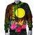 Palau Polynesian Men's Bomber Jacket - Hibiscus and Banana Leaves - Polynesian Pride