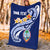 Guam Personalised Premium Blanket - Guam Seal Polynesian Patterns Plumeria (Blue) - Polynesian Pride