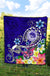 FSM Premium Quilt - Turtle Plumeria (Blue) - Polynesian Pride