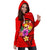 Tonga Polynesian Women's Hoodie Dress - Floral With Seal Red - Polynesian Pride