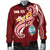 Guam Personalised Men's Bomber Jacket - Guam Seal Polynesian Patterns Plumeria (Red) - Polynesian Pride