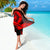 Guam Sarong - Hibiscus and Wave Red - Polynesian Pride