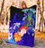 Guam Premium Blanket - Humpback Whale with Tropical Flowers (Blue) - Polynesian Pride