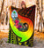 Guam Premium Blanket - Polynesian Hook And Hibiscus (Raggae) - Polynesian Pride