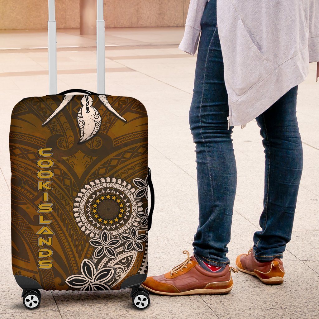 Cook Islands Luggage Covers - Polynesian Boar Tusk Brown - Polynesian Pride