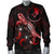 Yap Polynesian Men's Bomber Jacket - Turtle With Blooming Hibiscus Red - Polynesian Pride