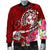 Tonga Men's Bomber Jacket - Turtle Plumeria (Red) Red - Polynesian Pride