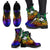 Papua New Guinea Leather Boots - Rainbow Polynesian Pattern - Polynesian Pride