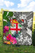 Fiji Premium Quilt White - Turtle Plumeria Banana Leaf - Polynesian Pride