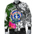 Northern Mariana Islands Men's Bomber Jacket White - Turtle Plumeria Banana Leaf - Polynesian Pride