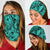 Polynesian Flower Tattoo Turquoise Unisex Bandana - Polynesian Pride