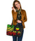 Nauru Large Leather Tote - Reggae Tentacle Turtle - Polynesian Pride