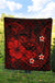 Polynesian Hawaii Premium Quilt - Humpback Whale with Hibiscus (Red) - Polynesian Pride