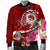 FSM Men;s Bomber Jacket - Turtle Plumeria (Red) - Polynesian Pride