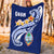 Guam Premium Blanket - Guam Seal Polynesian Patterns Plumeria (Blue) - Polynesian Pride