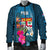 Fiji Men's Bomber Jacket Coat Of Arms Polynesian With Hibiscus And Waves - Polynesian Pride