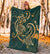 Hawaii Triple Marble Turtle Polynesian Hibiscus Premium Blanket - AH - Benjamin Style - Green - Polynesian Pride