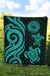 American Samoa Premium Quilt - Turquoise Tentacle Turtle - Polynesian Pride