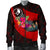 Yap Men's Bomber Jacket - Polynesian Hook And Hibiscus (Red) - Polynesian Pride