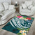 Kosrae Polynesian Area Rug - Summer Plumeria (Turquoise) - Polynesian Pride