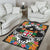 Fiji Area Rug - Coat OfArms With Tropical Flowers - Polynesian Pride