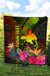 Papua New Guinea Polynesian Personalised Premium Quilt - Hibiscus and Banana Leaves - Polynesian Pride