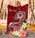 FSM Custom Personalised Premium Blanket - Turtle Plumeria (RED) - Polynesian Pride