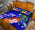 Custom Personalised Samoa Quilt Bed Set - Humpback Whale with Tropical Flowers (Blue) - Polynesian Pride